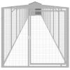 Dog House with Roof Light Gray 46.1"x480.7"x48.4" Galvanized Steel