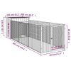 Dog House with Run Anthracite 43.3"x159.4"x43.3" Galvanized Steel