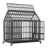 Heavy Duty Dog Cage pet Crate with Roof & window on roof