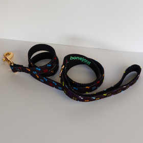 Bonejour - Petite Leash (Color: Black Multi, size: Petite)