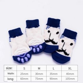 Dog Socks Booties Cat Shoes Anti-scratch (Option: La Barbe Bleue-S)