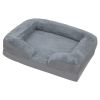 Pet Dog Bed Soft Warm Plush Puppy Cat Bed Cozy Nest Sofa Non-Slip Bed Cushion Mat Removable Washable Cover Waterproof Lining For Small Medium Dog