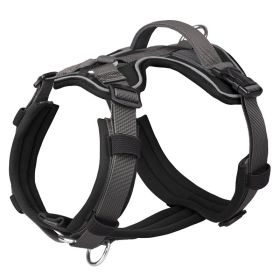 Breathable Reflective Explosion-proof Vest Dog Harness (Option: Black-XL)