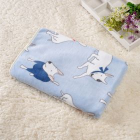 Dog Kennel Coral Fleece Blanket (Option: Bull Terrier Light Blue-60x 80cm)